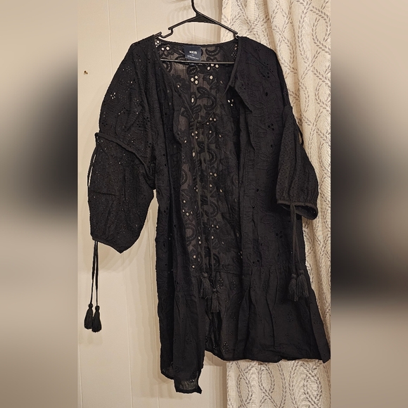 Anthropologie Maeve Black Lace Kimono - Picture 2 of 7